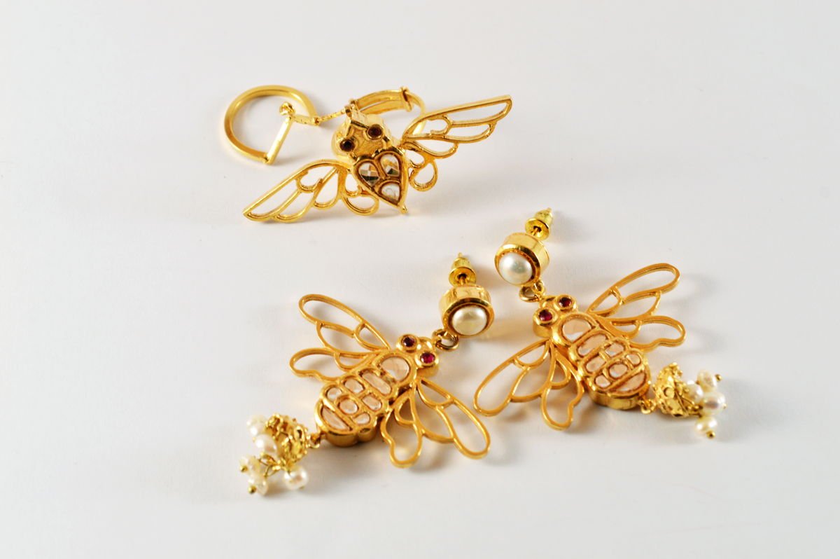 Bee Earrings and Wasp ring, from the Safari collection.
