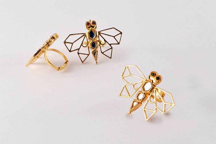 Dragon fly Kundan Rings, from the Safari collection.