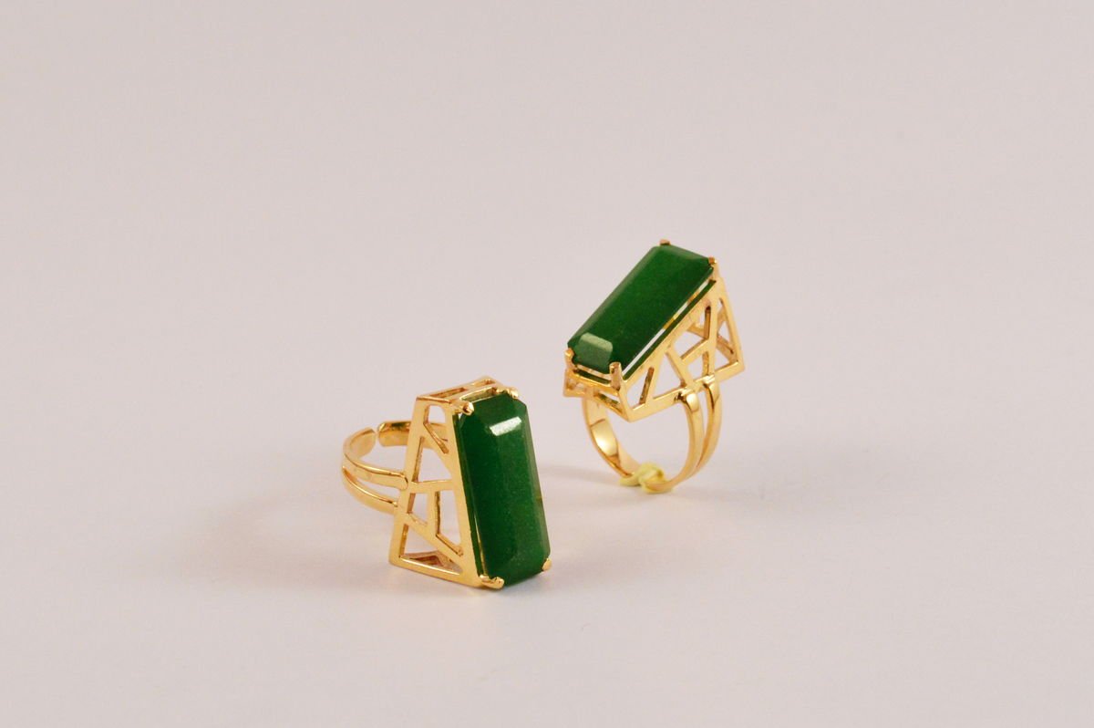 Jade Architectural Rings, from the Statement Rings collection.
